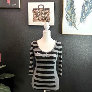 BeBe Striped quarter sleeve shirt